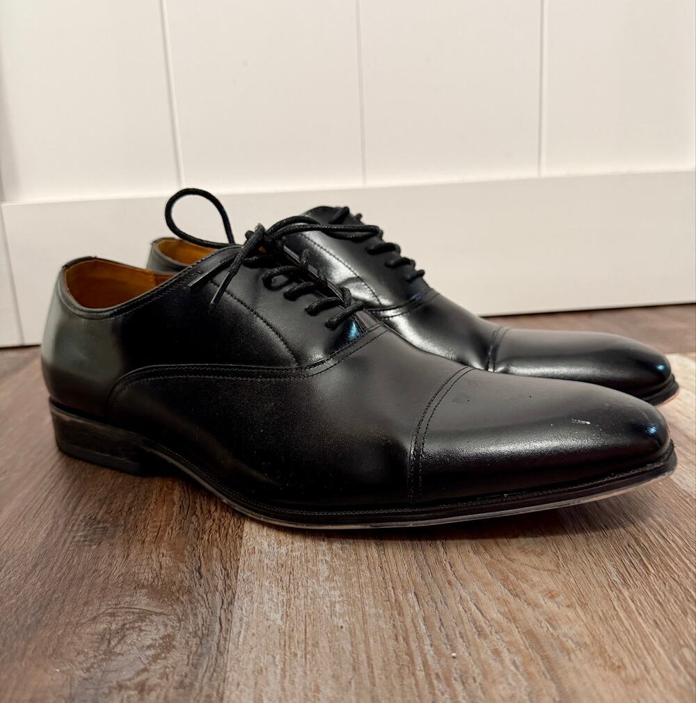 Florsheim Men's Corbetta Cap Toe Oxford in black smooth leather SZ 9.5 D EUC